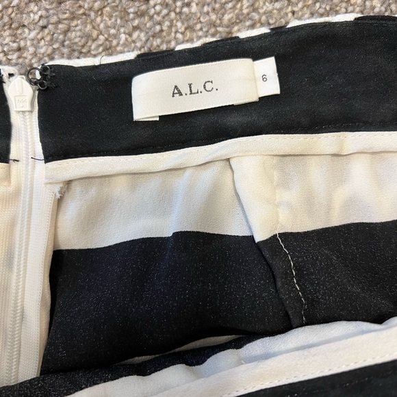 A.L.C.  Della Lace-Overlay Striped Pencil Skirt Size 6 - Picture 7 of 12